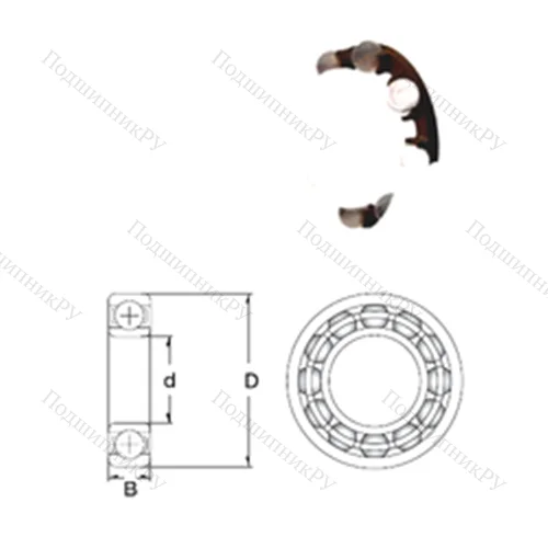 Подшипник шариковый радиальный P 627-SB от производителя  ZEN