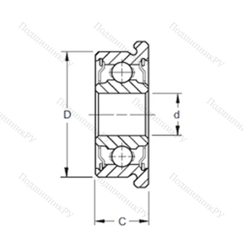 Подшипник шариковый радиальный F 686-2RS от производителя  ZEN