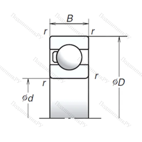 Подшипник шариковый радиальный 6303T 1X