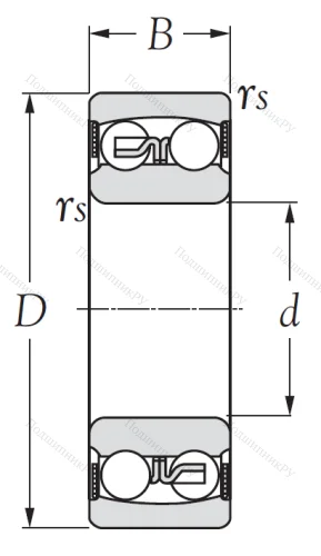Двухрядный шариковый подшипник 2211 2RS от производителя  KSM