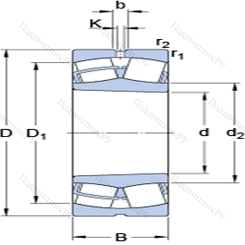 Сферические роликоподшипники с цилиндрическими и коническими отверстиями 24038 CCK 30/W 33 от производителя  SKF