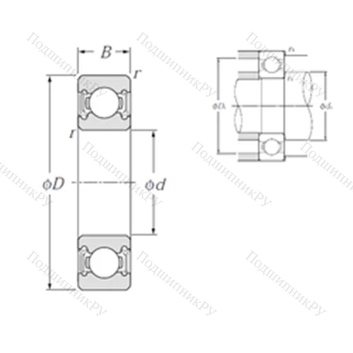 Подшипник шариковый радиальный 6205LLH