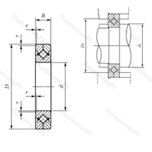 Подшипник роликовый упорно-радиальный с четырехточечным контактом CRBC 6013 от производителя  IKO