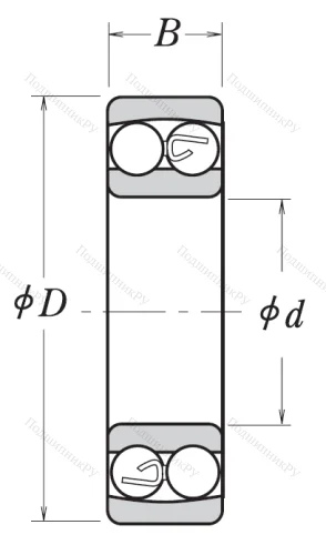 Двухрядный шариковый подшипник 1203 от производителя  NSK
