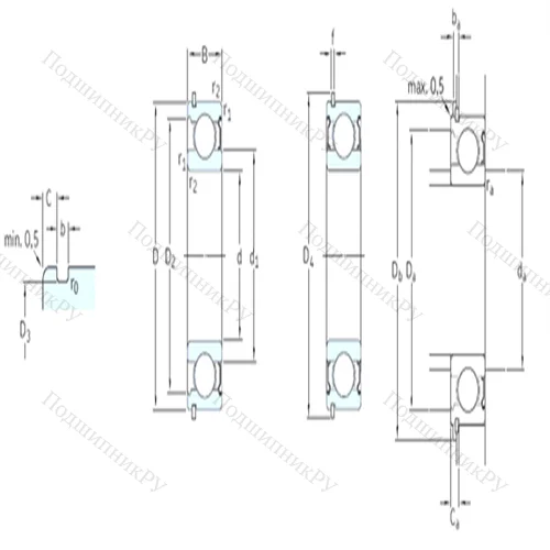 Подшипник шариковый радиальный 6211-2ZNR от производителя  SKF