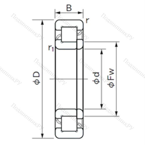 Подшипник роликовый радиальный NUP 2228 E