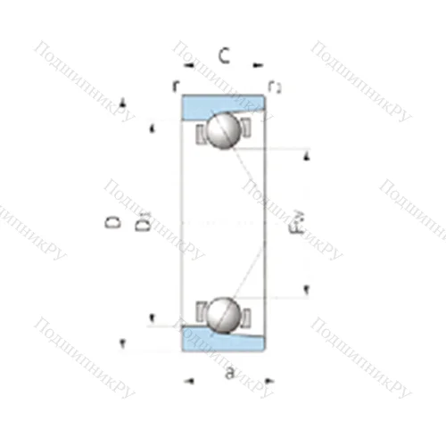 Подшипник шариковый радиально-упорный VBT 17Z-4