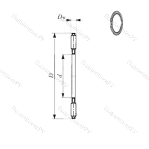 Подшипник игольчатый упорный NTB 80105 от производителя  IKO