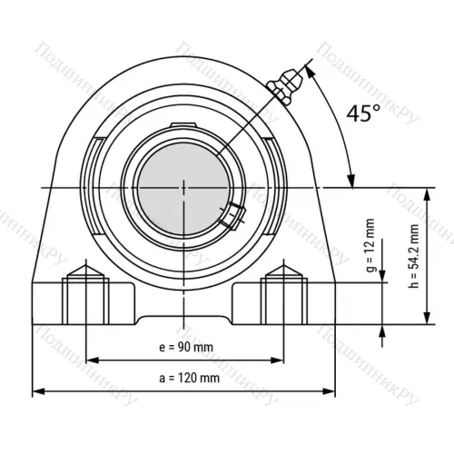 Подшипниковый узел UCPA 209 - Вал: 45 мм от производителя  LPZ