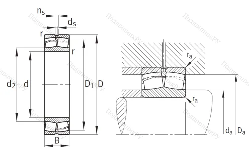 Сферический роликовый подшипник 22310 E 1 от производителя  FAG