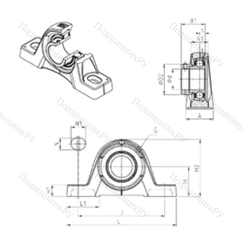 Подшипниковый узел шариковый радиальный ESPE 206 от производителя  SNR