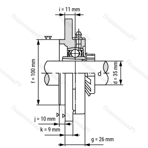 Подшипниковый узел UKFC 208+H 2308 - Вал: 35 мм от производителя  LPZ