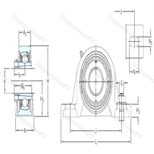 Подшипниковый узел шариковый радиальный SYJ 30 KF+HE 2306 от производителя  SKF