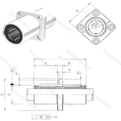 Подшипник шариковый линейный LMKM 12 от производителя  Samick