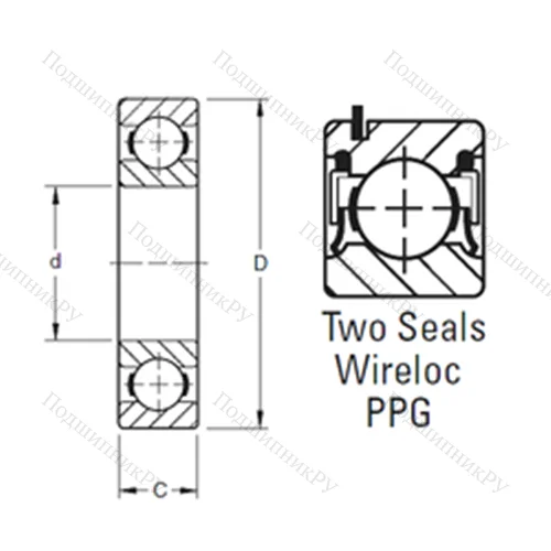 Подшипник шариковый радиальный W 206PPG