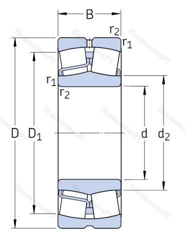Сферический роликовый подшипник 22316 E от производителя  SKF