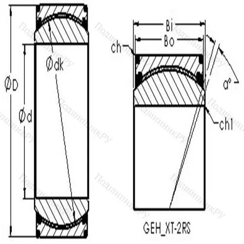 Подшипник скольжения сферический GEH 240XT-2RS