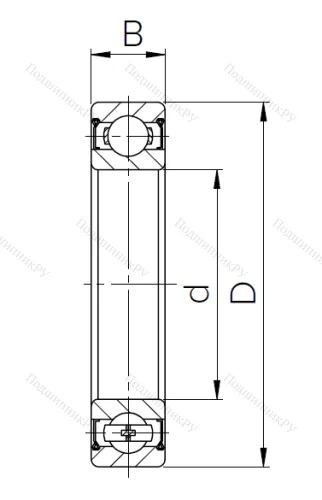 Шариковый однорядный подшипник 1000902 ZZ (61902 ZZ) в Челябинске