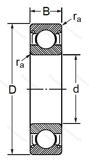 Шариковый однорядный подшипник 76-80307 (6307 ZZC 3) в Челябинске