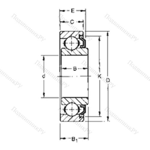 Подшипник шариковый радиальный 207KL