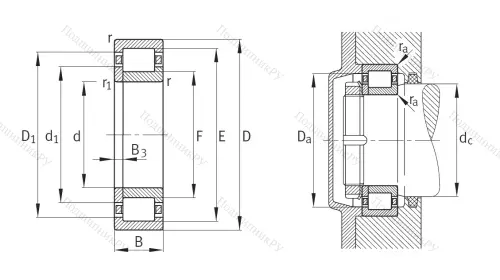 Роликовый цилиндрический подшипник NUP 208 E XL TVP 2 от производителя  FAG