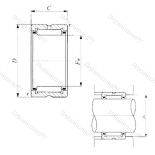 Подшипник игольчатый радиальный TAF 405030/SG от производителя  IKO