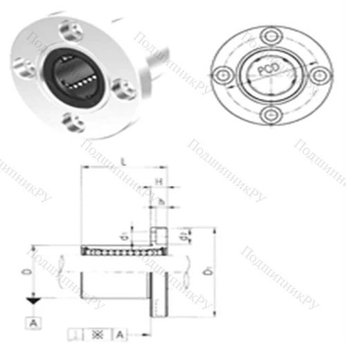 Подшипник шариковый линейный LMEF 16 от производителя  Samick