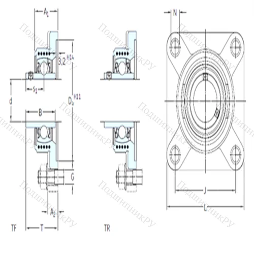 Подшипниковый узел шариковый радиальный FYK 35 TR от производителя  SKF