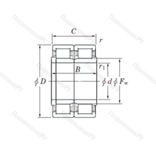 Подшипник роликовый радиальный 2CR 2624