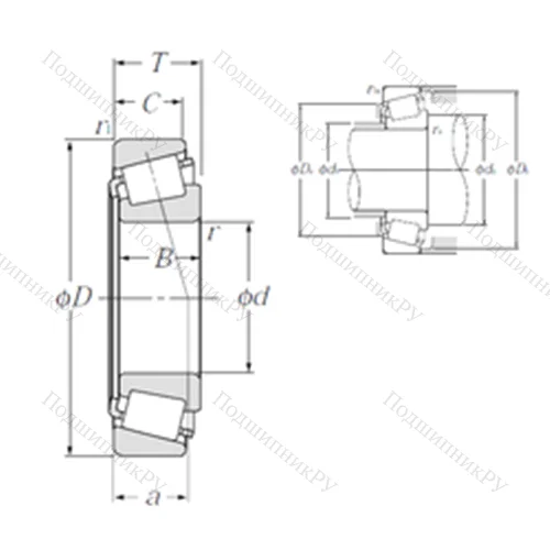 Подшипник роликовый радиально-упорный 4T-27687/27620 от производителя  NTN