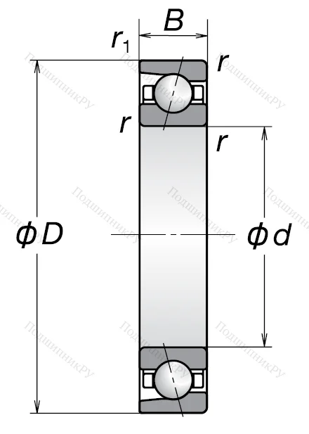 Радиально-упорный шариковый подшипник 7011 ACM (46111 Л ГОСТ) в Челябинске