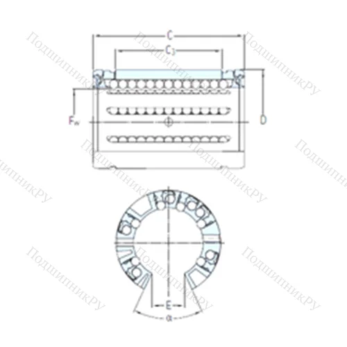 Подшипник шариковый линейный LBCT 12 A от производителя  SKF