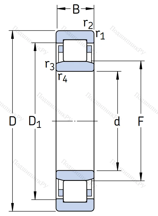 Роликовый цилиндрический подшипник NU 319 ECJ/C 3 от производителя  SKF