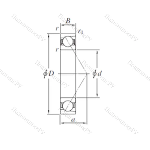 Подшипник шариковый радиально-упорный AC 4632B