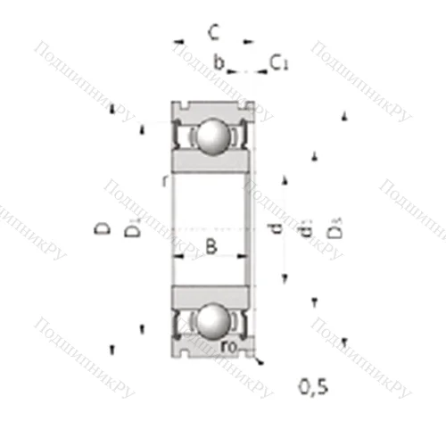 Подшипник шариковый радиальный 6TS 2-3TM-SX 06B 81LLUANCS 23PX 1/L 014