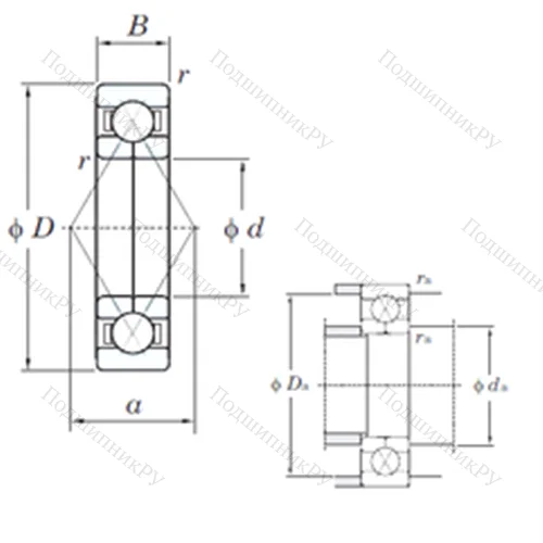 Подшипник шариковый радиально-упорный 6305BI