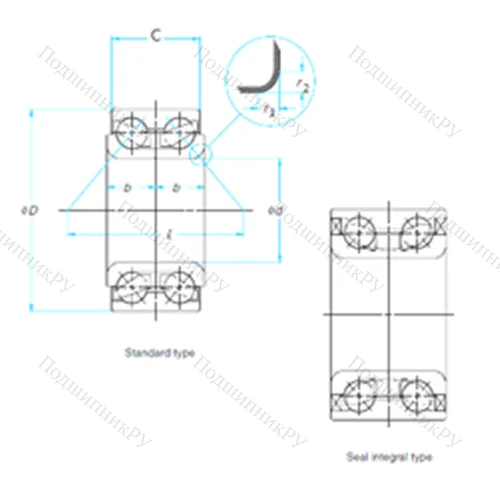 Подшипник шариковый радиально-упорный 43BVV 08-4G