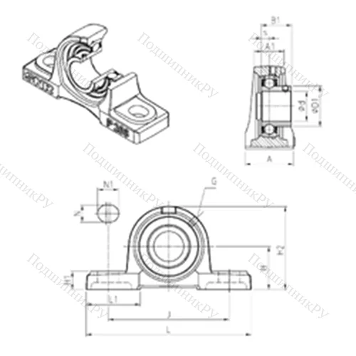 Подшипниковый узел шариковый радиальный USP 203 от производителя  SNR