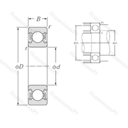 Подшипник шариковый радиальный 6706LLF от производителя  NTN
