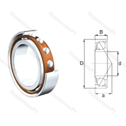 Подшипник шариковый радиально-упорный 7302B-2RS от производителя  ZEN