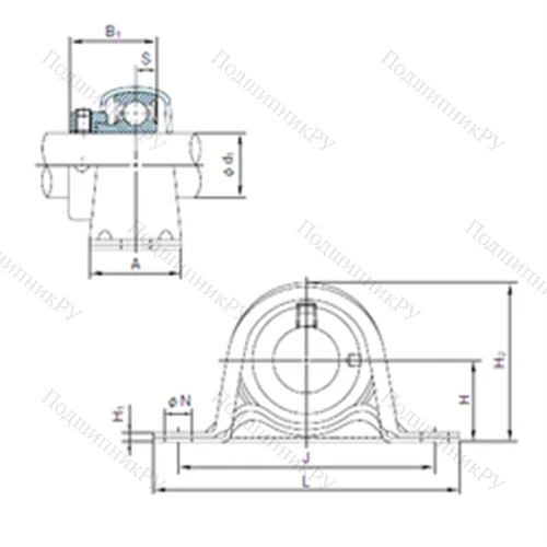 Подшипниковый узел шариковый радиальный KHPP 203A от производителя  NACHI