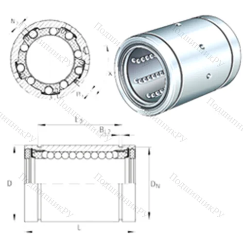 Подшипник шариковый линейный KBS 30-PP-AS от производителя  INA