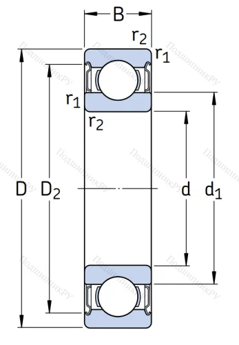 Однорядный шариковый подшипник 6001 2Z/C 3LHT 23 от производителя  SKF