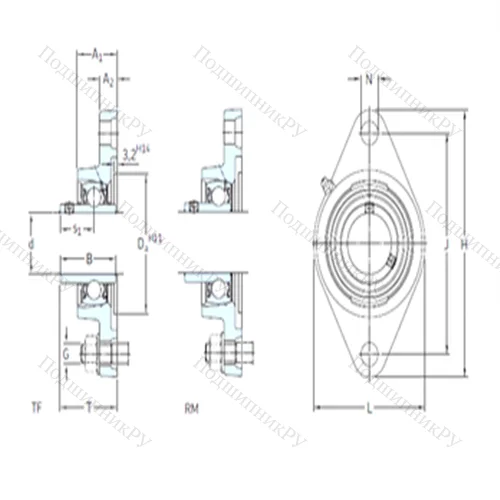 Подшипниковый узел шариковый радиальный FYT 1.1/4 FM от производителя  SKF