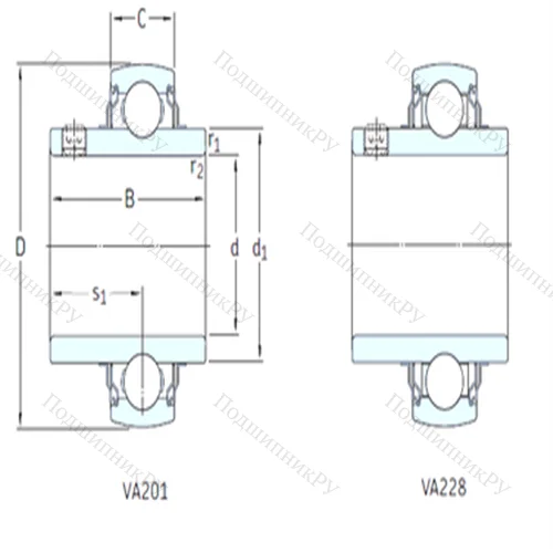 Подшипник шариковый радиальный YAR 216-300-2FW/VA 228 от производителя  SKF