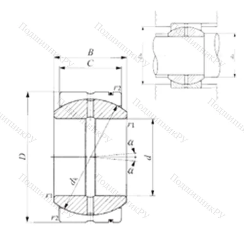 Подшипник скольжения сферический SB 122211 от производителя  IKO