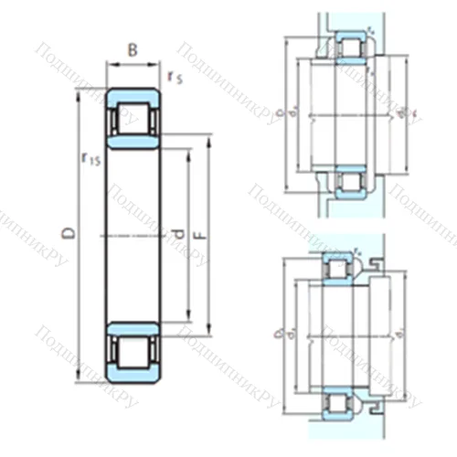 Подшипник роликовый радиальный NU 1040 от производителя  PSL