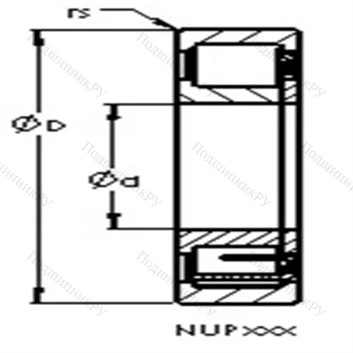 Подшипники роликовые радиальные с цилиндрическими роликами NUP 2307 E от производителя  AST
