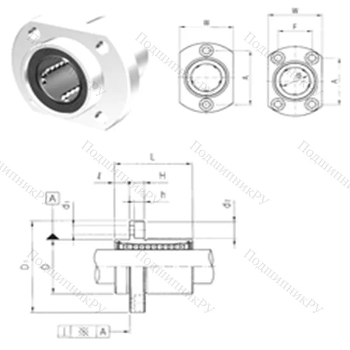 Подшипник шариковый линейный LMHP 6 от производителя  Samick