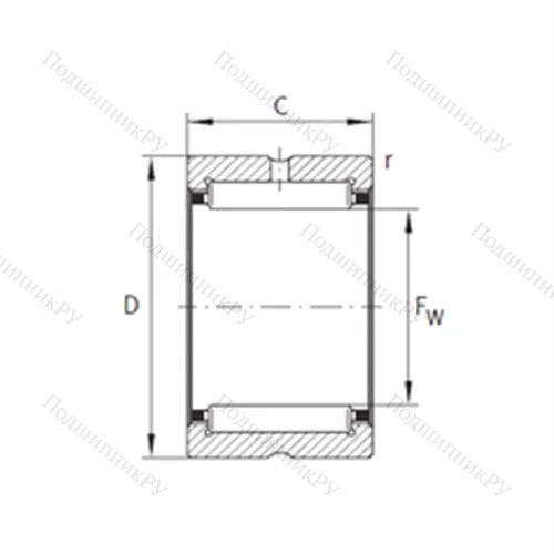 Подшипник игольчатый радиальный HL-NK 40X 68X 20-2T#01 от производителя  NTN